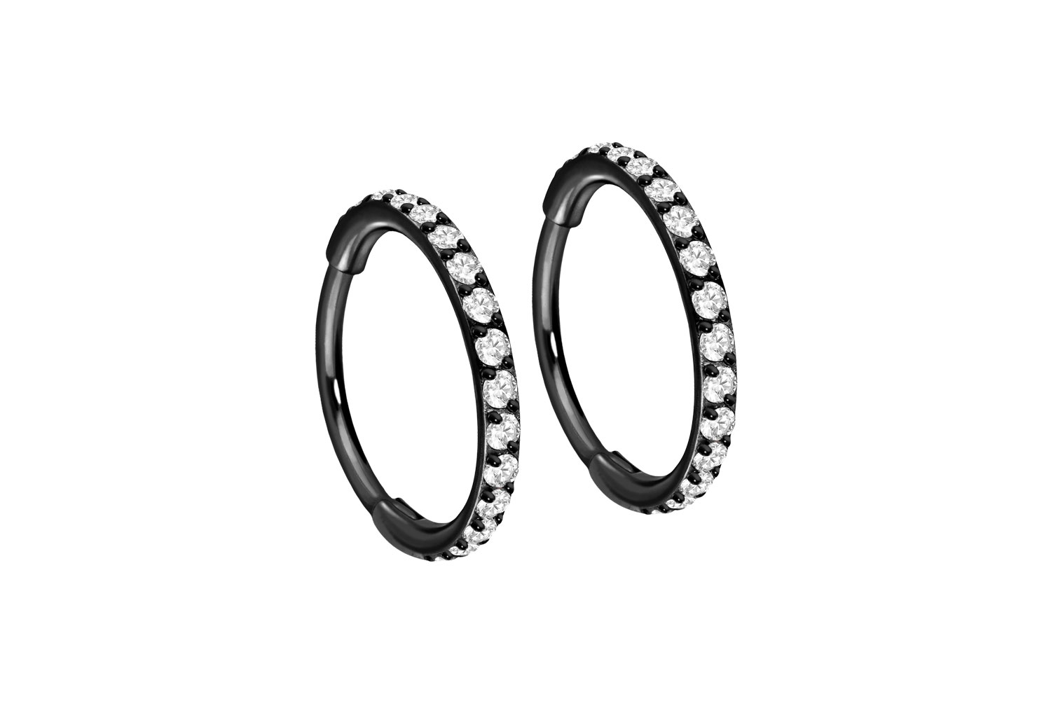 Titan Ohrclicker Creolen EINGEFASSTE KRISTALLE von Piercingline